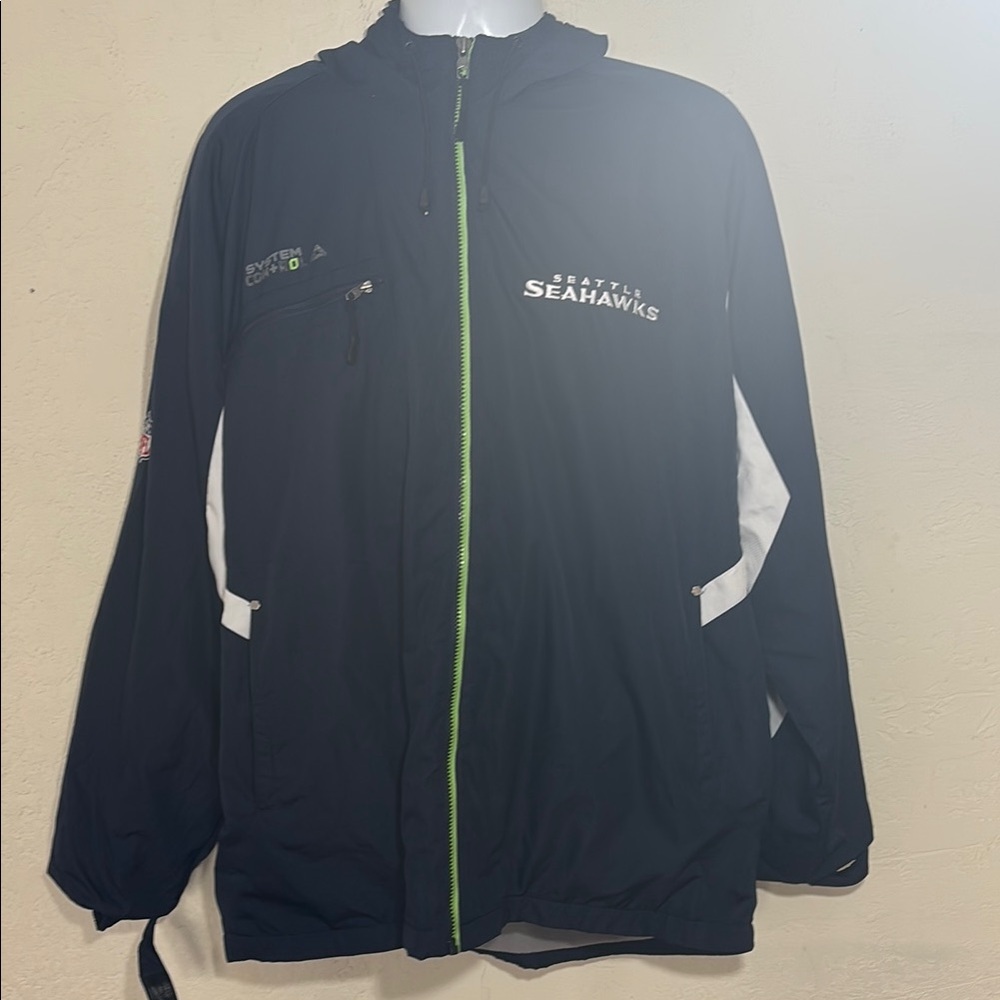 Reebok White and Blue Windbreaker Jacket